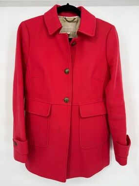 Banana Republic Structured Coat Military Style Pleated Back Gold Buttons Small